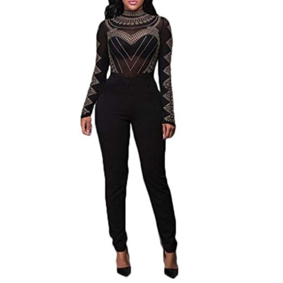 black studded jumpsuit
